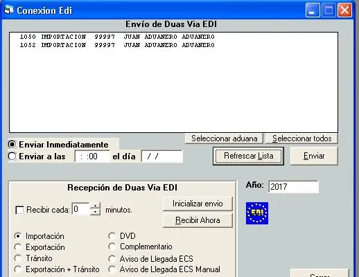 Envío y recepción de DUA vía EDI — WINTRANS
