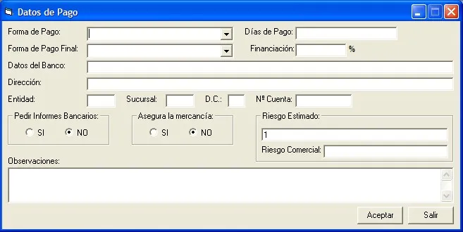 Captura de pantalla 2 — Ayuda WINTRANS: Datos/Altas - Clientes
