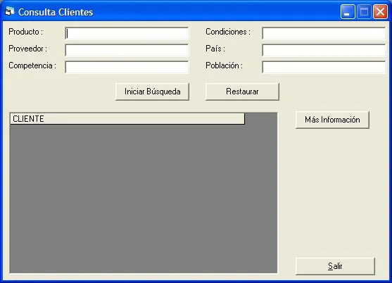 Captura de pantalla — Ayuda WINTRANS: Consultas - Clientes