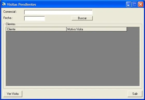 Captura de pantalla — Ayuda WINTRANS: Consultas - Visitas Pendientes