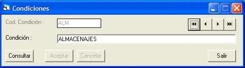 Captura de pantalla — Ayuda WINTRANS: Mantenimiento - Condiciones de Venta
