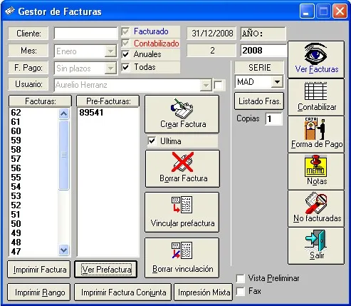Captura de pantalla — Ayuda WINTRANS: Gestor de facturas
