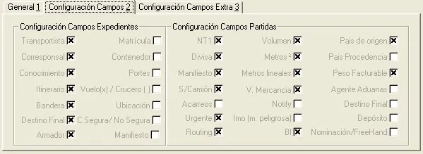 Captura de pantalla — Ayuda WINTRANS: Partidas