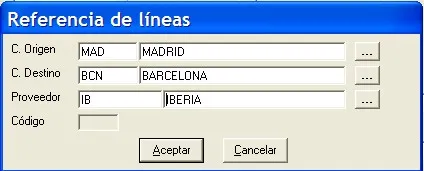 Captura de pantalla 6 — Ayuda WINTRANS: Partidas