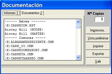 Captura de pantalla 25 — Ayuda WINTRANS: Partidas