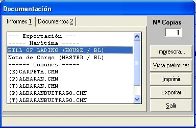 Captura de pantalla 2 — Ayuda WINTRANS: Bill of Lading (House BL)