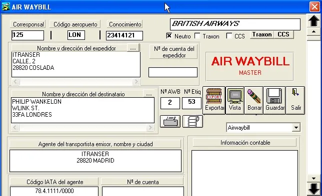 Captura de pantalla 3 — Ayuda WINTRANS: Air Way Bill (AWB)