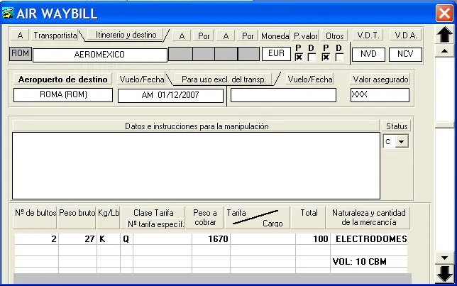 Captura de pantalla 4 — Ayuda WINTRANS: Air Way Bill (AWB)