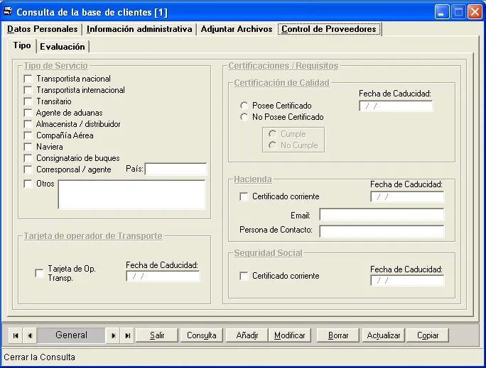 Captura de pantalla 26 — Ayuda WINTRANS: Entidades