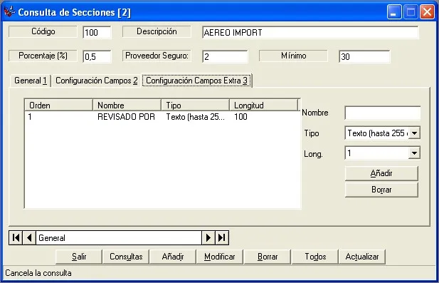 Captura de pantalla 3 — Ayuda WINTRANS: Secciones