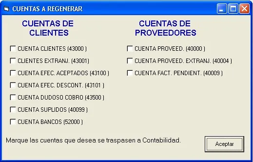 Captura de pantalla — Ayuda WINTRANS: Regenerar clientes / proveedores
