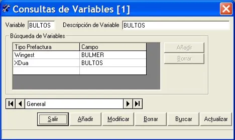 Captura de pantalla — Ayuda WINTRANS: Variables