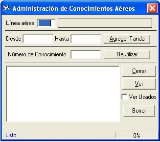 Captura de pantalla 9 — Ayuda WINTRANS: Líneas aéreas